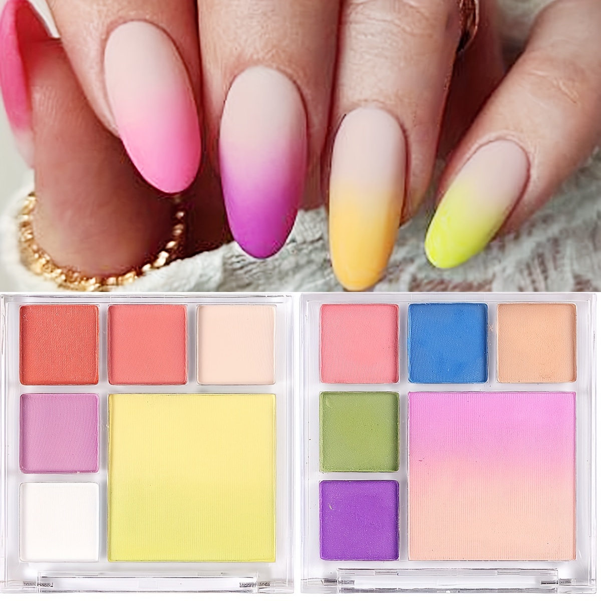 6 Colors Chrome Nail Powder  Mermaid Neon Nail Art Pigment Powder Nai