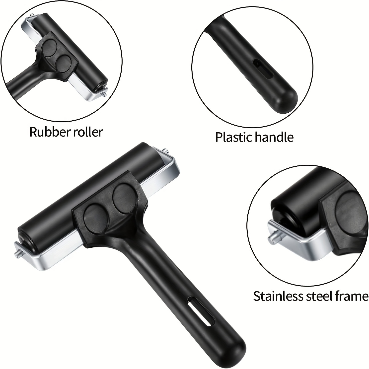 Inking Rollers Plastic Handle with Steel Frame