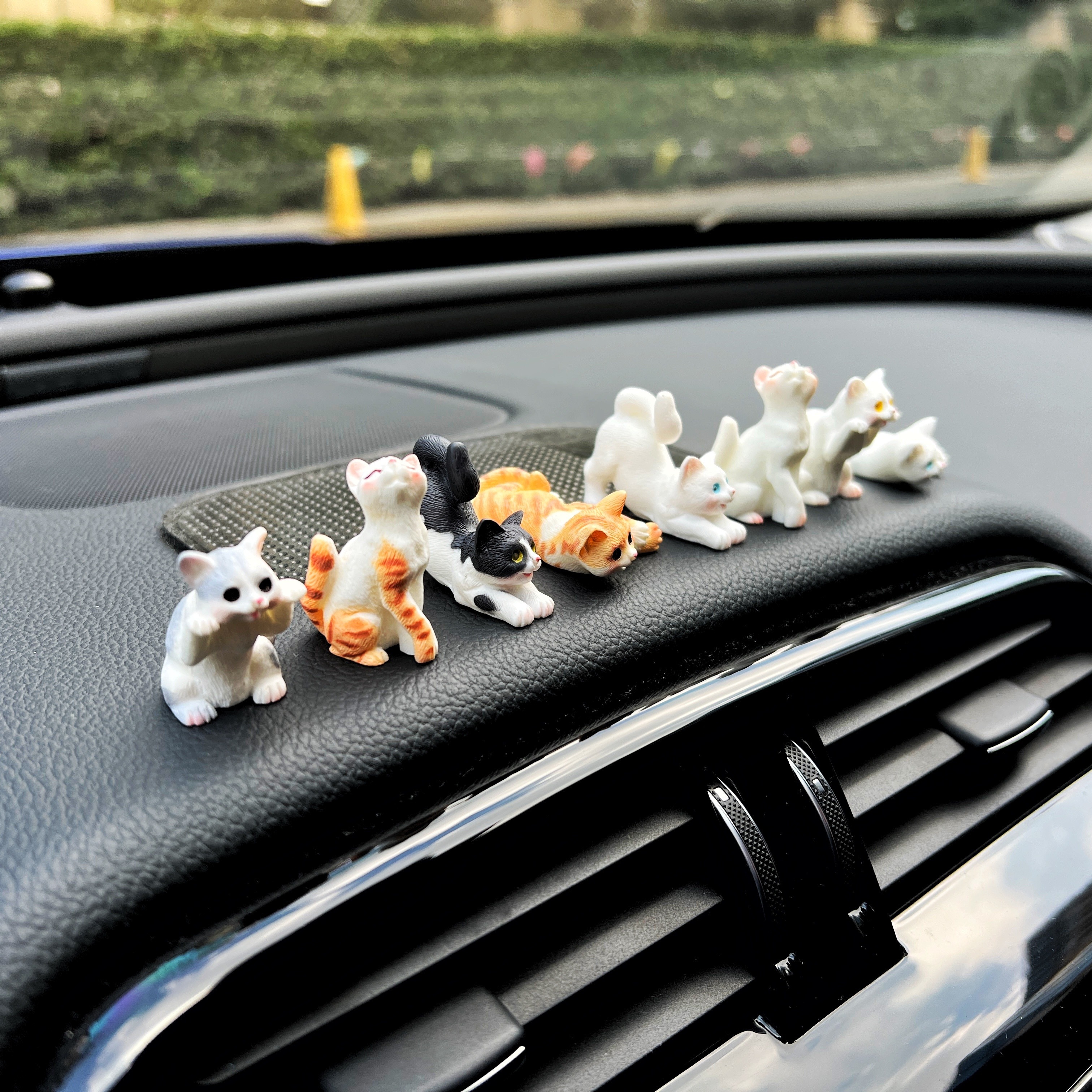 Cat Cute Car Ornament, Grey Cat Car Accessory, Cat Car Dashboard