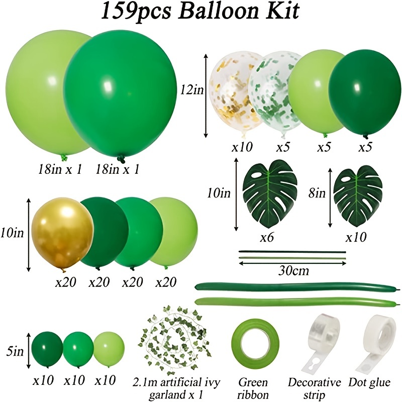 Grupo de globos verdes, globo, el globo verde., hoja, globo, color