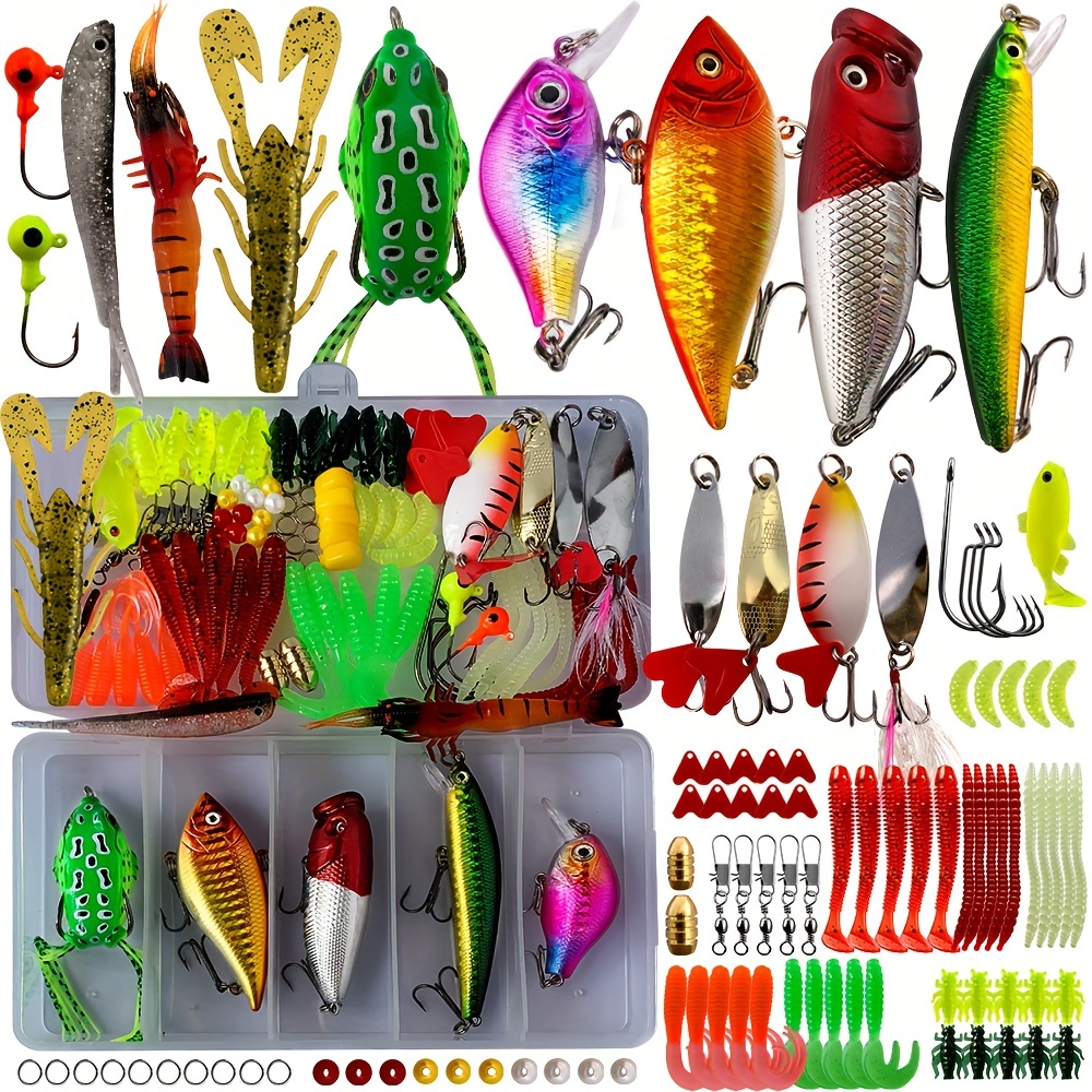 Freshwater Fishing Lures Kit Complete Tackle Box With Spoon - Temu New  Zealand