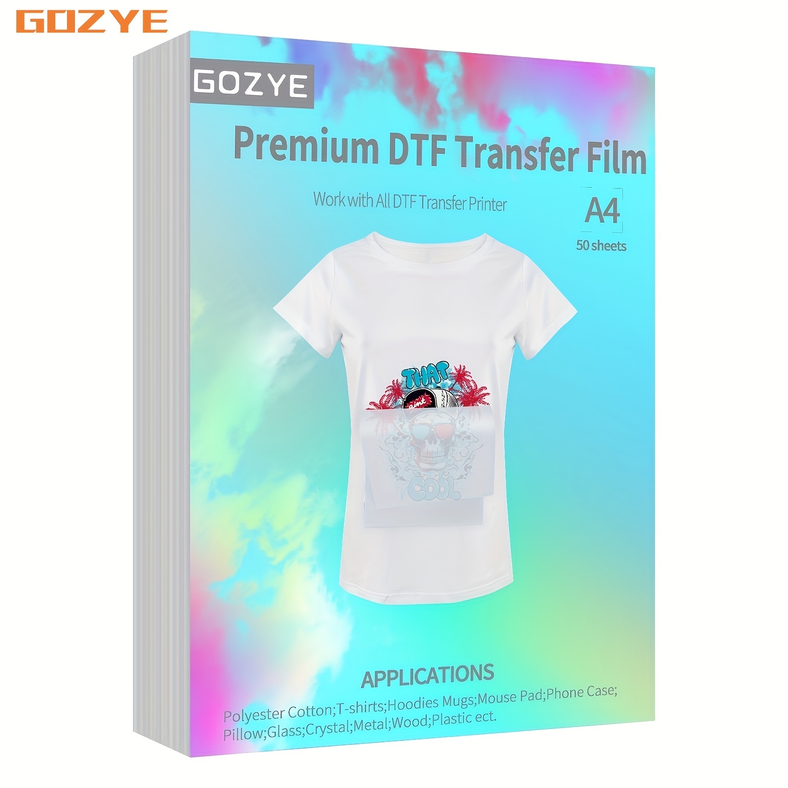

Film De Transfert DTF Premium - 20/50/100 Feuilles De Papier De Transfert Thermique PET Mat A4 Pour Impression Directe Sur Film Sur T-shirts Textiles - Taille : A4 (8,3" X 11,7")
