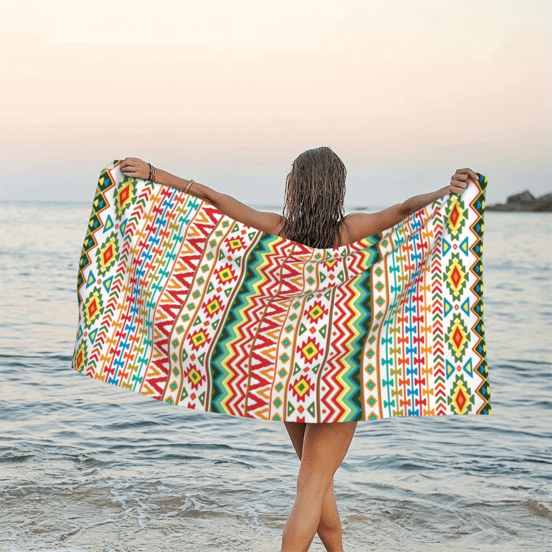 Soft Quick Drying Aztec Art Beach Towel Perfect Travel Temu