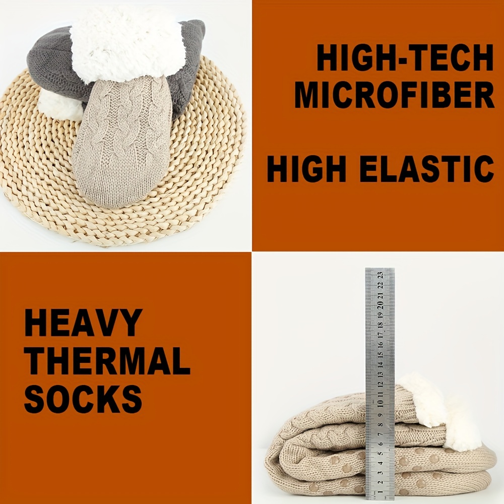 Womens thermal bed socks with non slip grips