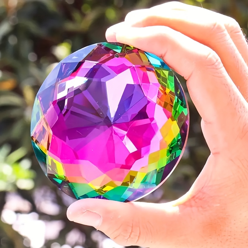 Feng Shui Crystal Sun Catcher Ball PLUS, Suncatcher, Rainbow, Multicolored,  Sun Diffuser, Prism, Well-being, Carolune 