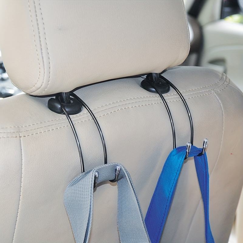 Magic Headrest Hooks for Car, Purse Hanger Headrest Hook Holder for Car  Seat Organizer Behind Over The Seat Hook Hang Purse or Bags, Black, 4Pack