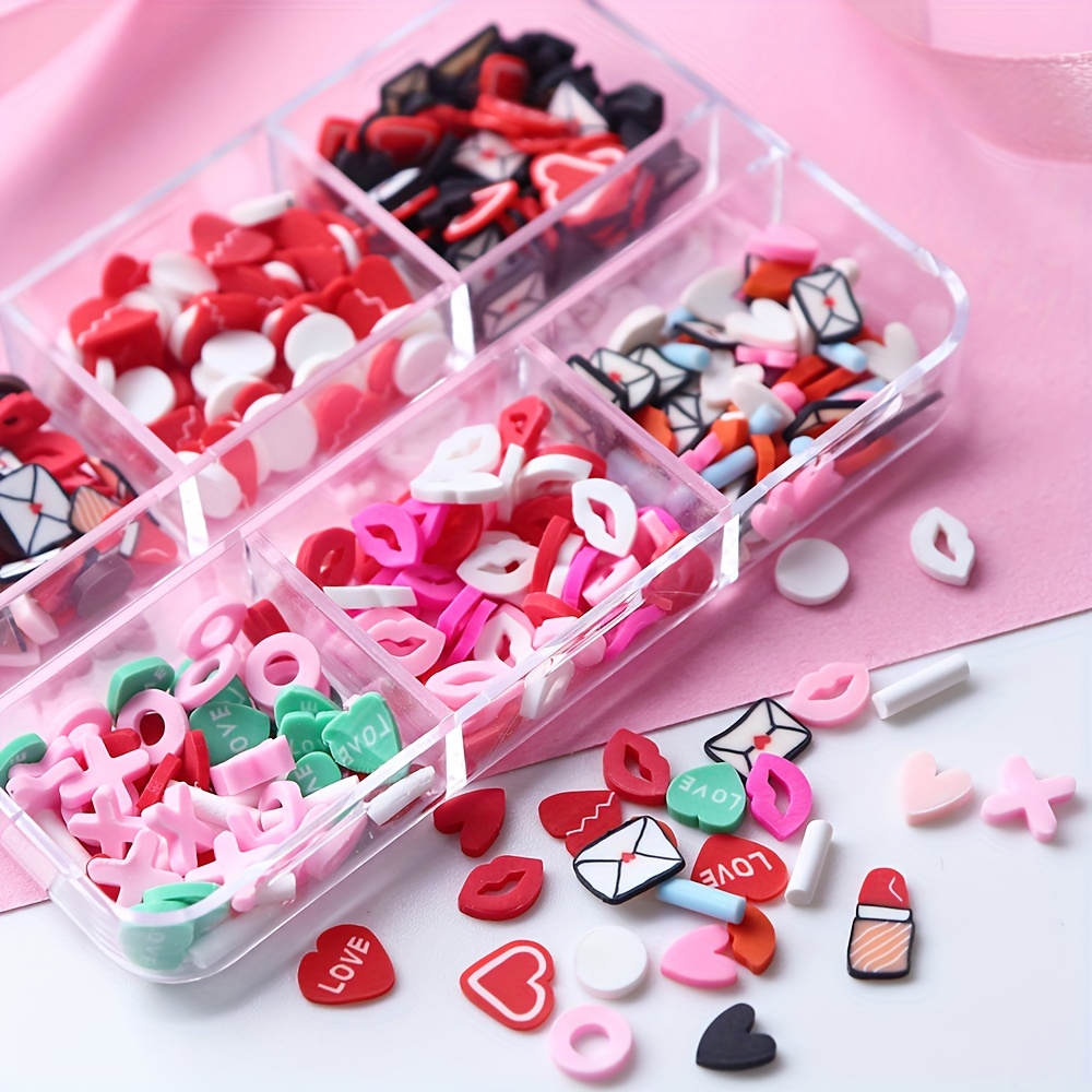 40 Pieces Resin Flatback Heart 3D Nail Charms Size 9mm Heart Valentine Nail  Charms/kawaii Nail Charms 