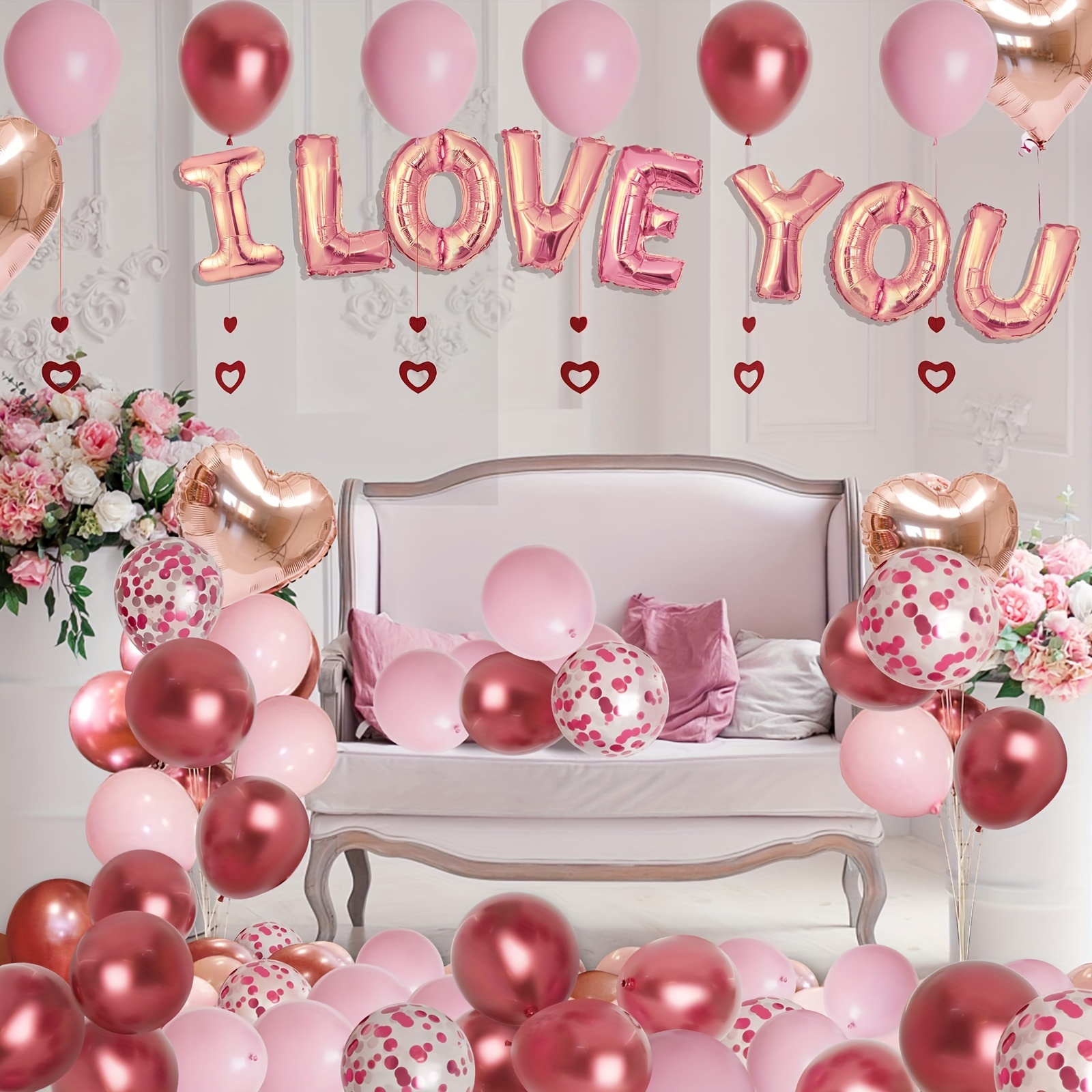 I Love You Balloons For Anniversary Mothers Day Wedding Romantic  Decorations Special Night. Kit Di Palloncini Per San Con Palloncini A Forma  Di Cuore
