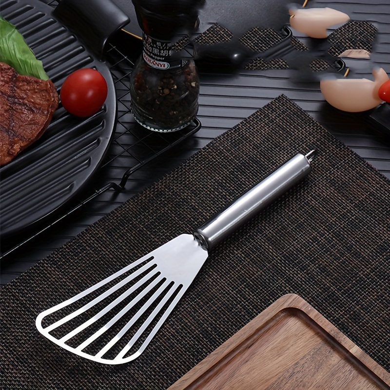 Stainless Steel Fish Spatula, Wooden Handle Fish Spatula, Slotted Turner,  Kitchen Metal Spatula for Frying