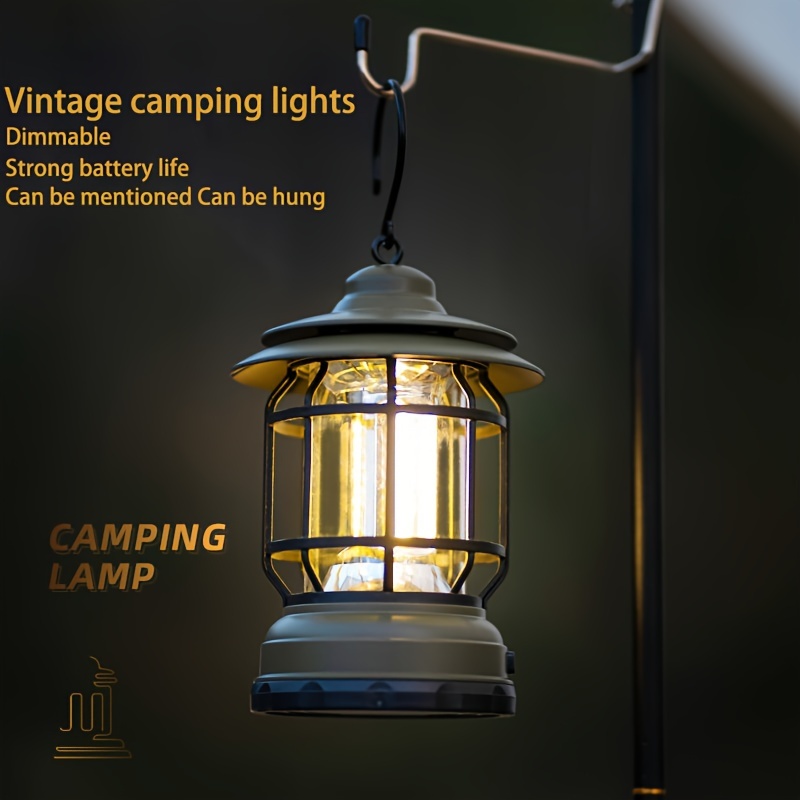 Portable Retro Camping Lamp, Portable Tent Lamp Battery