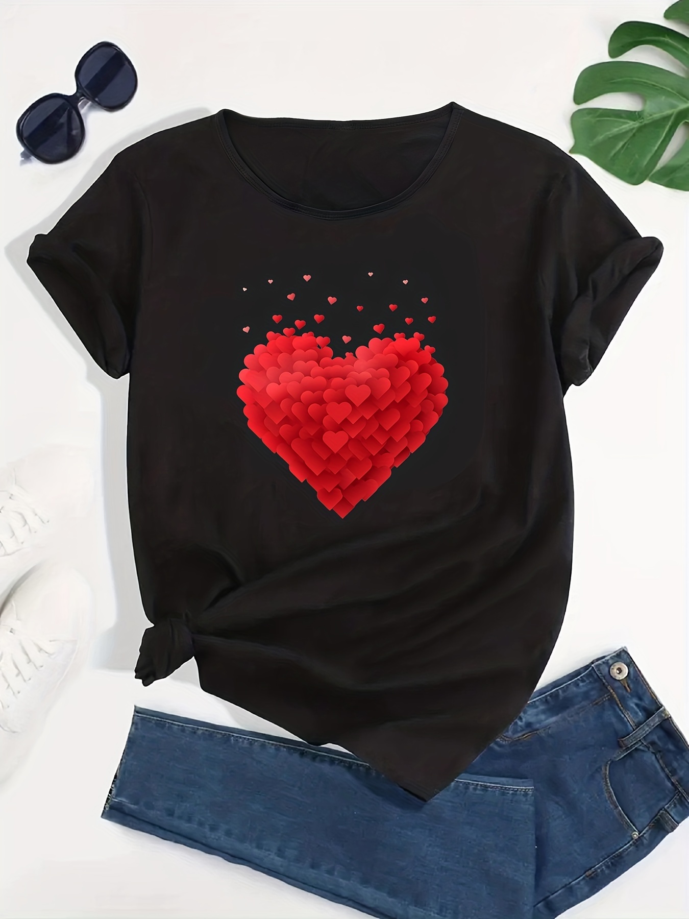 Camisetas Manga Corta Deportivas Gráfico Corazón Moda - Temu