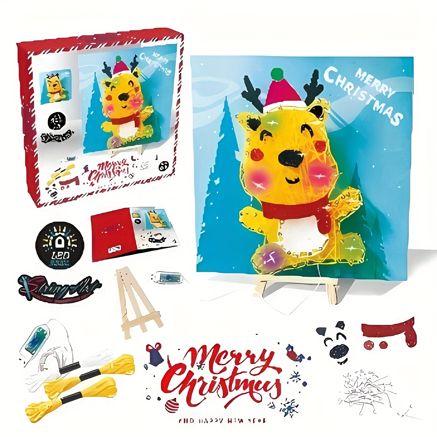 String Art Kit - Christmas Reindeer Diy String Art Set, Creativity