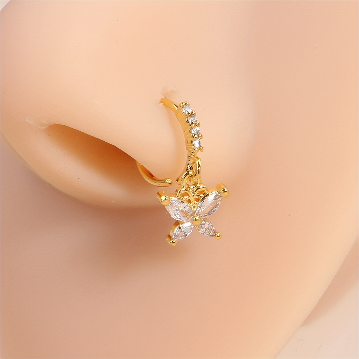 Butterfly Shape Pendant Dangle Nose Hoop Rings for Unisex