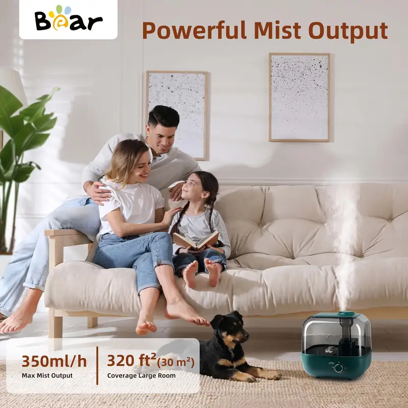 bear humidifiers for bedroom 5l top fill cool mist humidifier for plants and baby lasts for 35 hours auto shut off super quiet easy to use and clean christmas gift details 7