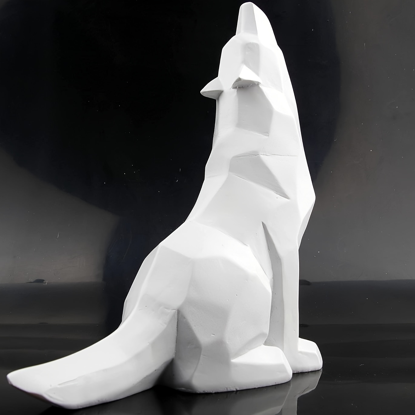 1pc 7 inch white wolf howling wolf statue home decoration apron home decoration living room study tv cabinet and office desktop decoration