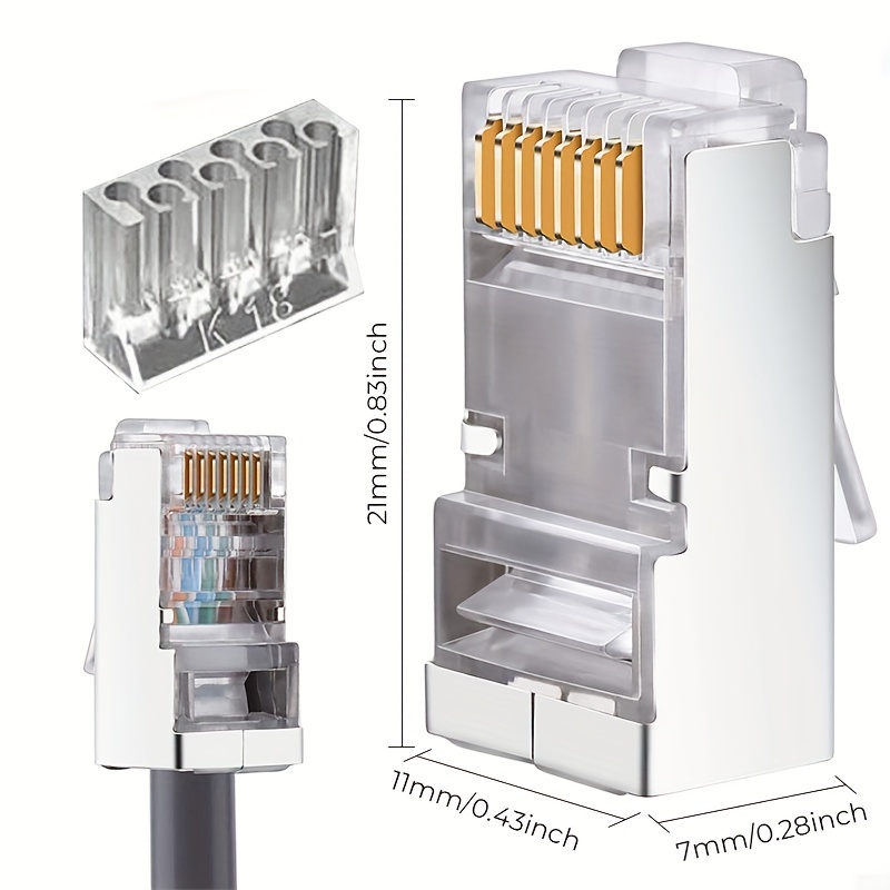 Cat6 RJ45 FTP 50u Crimp Plug Stranded (2 Part)