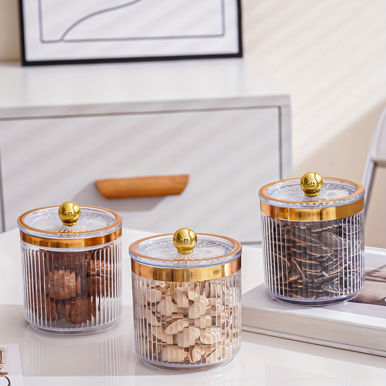 Glass Storage Jars with Airtight Lids, Food Storage Containers for Coffee  Beans Spice, Candy, Salt, Cookie, Condiment, Pepper, Sugar 