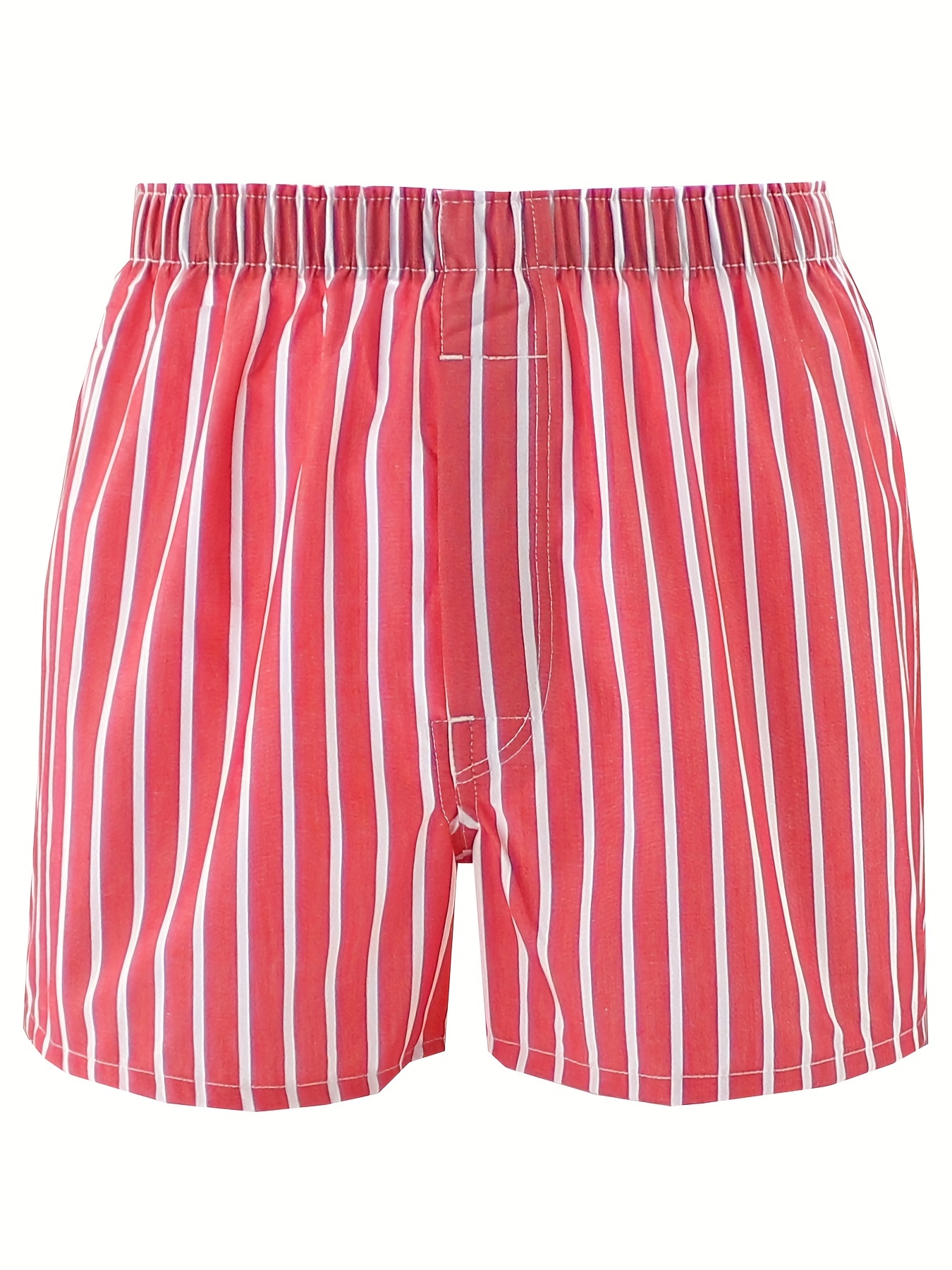 White & Red striped boxer shorts - 100% Linen - Mazarin – Mes