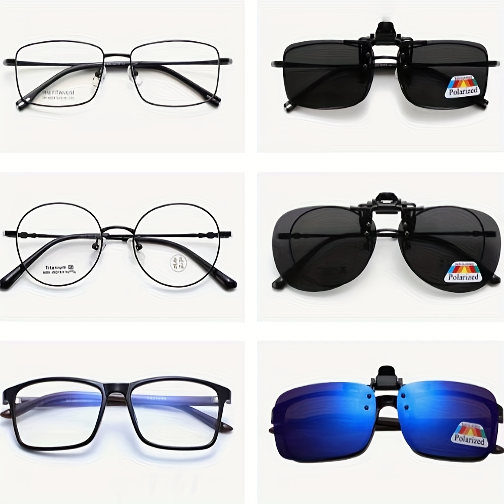 Clip Glasses Women Men Polarized Lens Flip Sunglasses - Temu