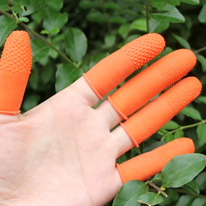 100Pcs Reusable Fingertips Finger Cover Natural Rubber Gloves Non-slip  Latex Finger Cots Protector Gloves Disposable Nail Tools
