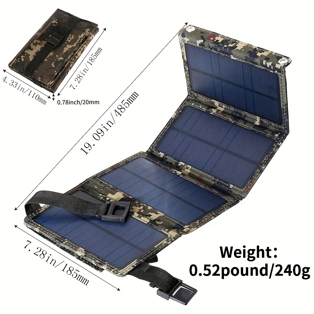 Panel Solar Plegable Usb 1 Unidad Portátil Flexible Pequeño - Temu Chile