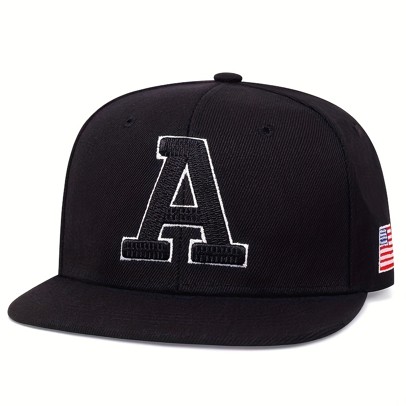 Men Letter & American Flag Embroidery Hip Hop Cap