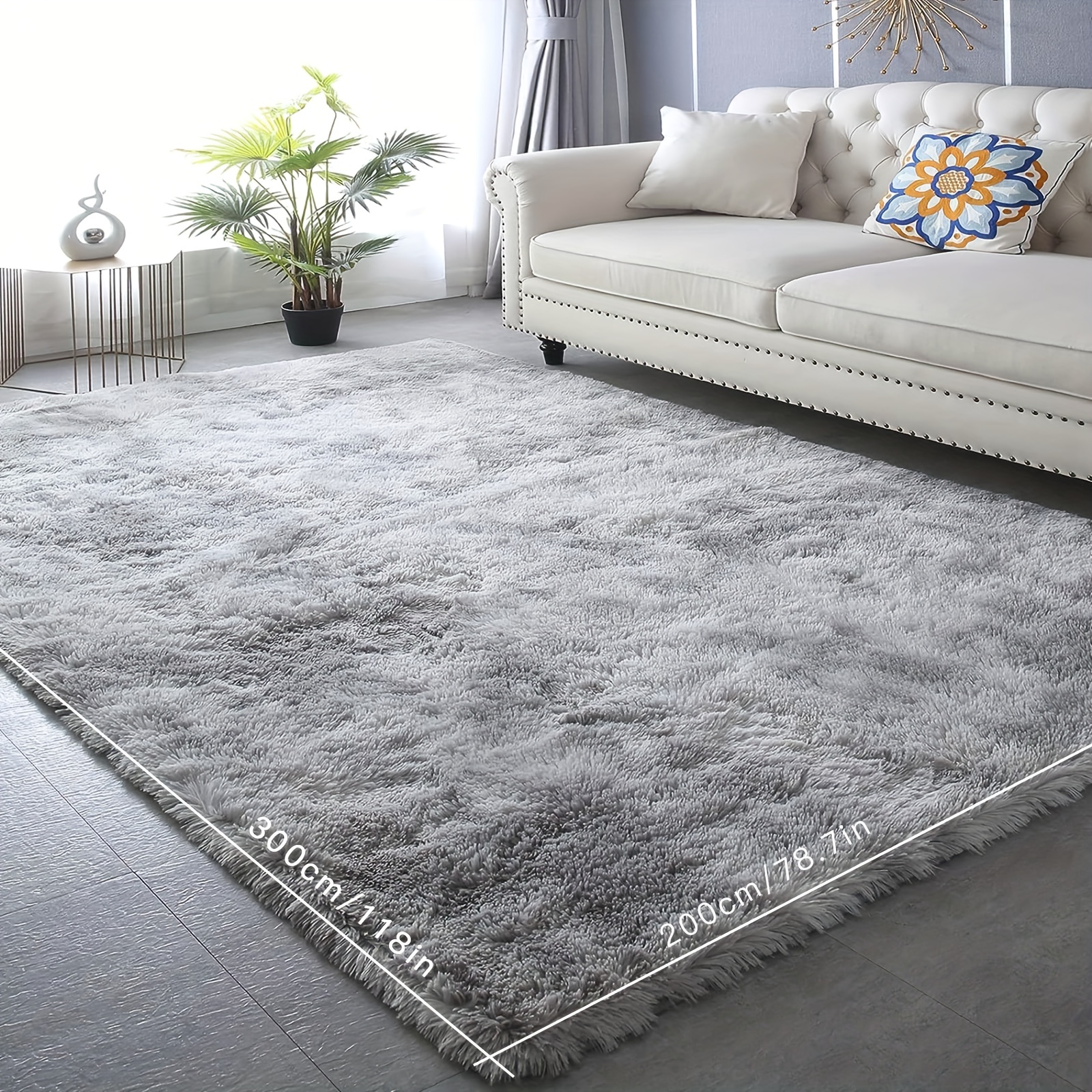 

Nordic Tie Dyed Silk Wool Carpet, Living Room Sofa, Coffee Table, Blanket, Bedroom Bedside Blanket, Soft Room Plush Floor Mat, For Hotel/commercial Eid Al-adha Mubarak