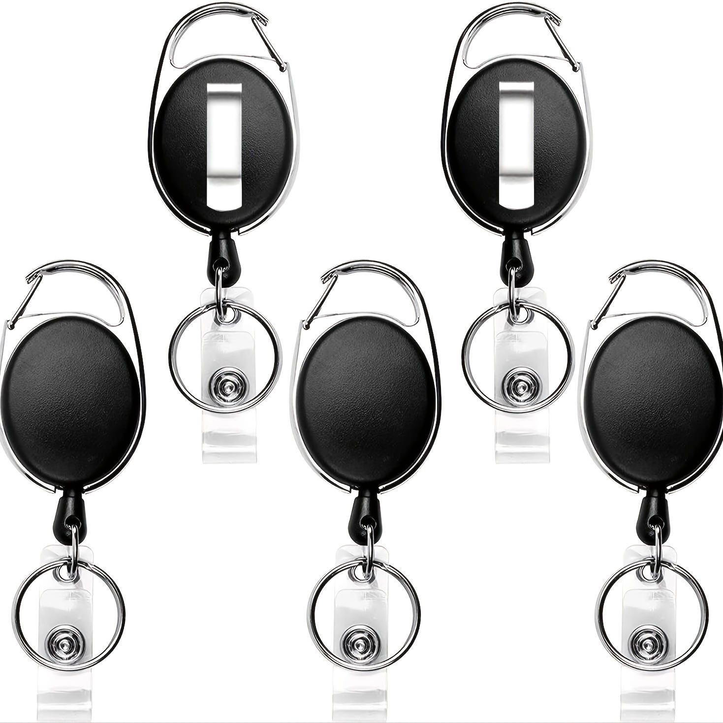 2 Pack ID Badge Holder with Clip Badge Reels Retractable Heavy