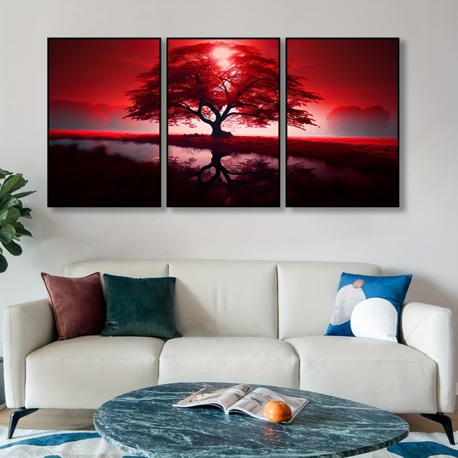 3pcs/set Modern Canvas Print Posters, The Moonlight On The Dyes The ...