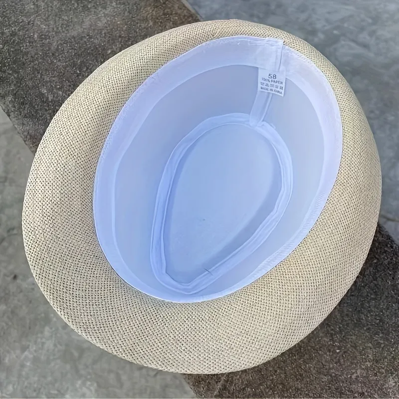 Den anden dag I stor skala Visne Straw Fedora Sun Hats For Women Men Tropical Printed Summer Sun Beach Hat  Packable Short Brim Roll Up Straw Panama Fedora Hat - Temu Switzerland
