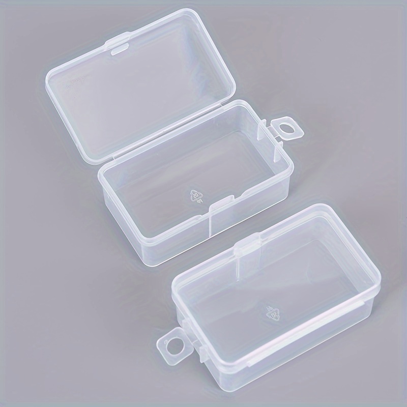 Mini caja de plástico Rectangular translúcida, caja de embalaje, caja de  almacenamiento a prueba de polvo, contenedor de joyería fuerte duradero -  AliExpress