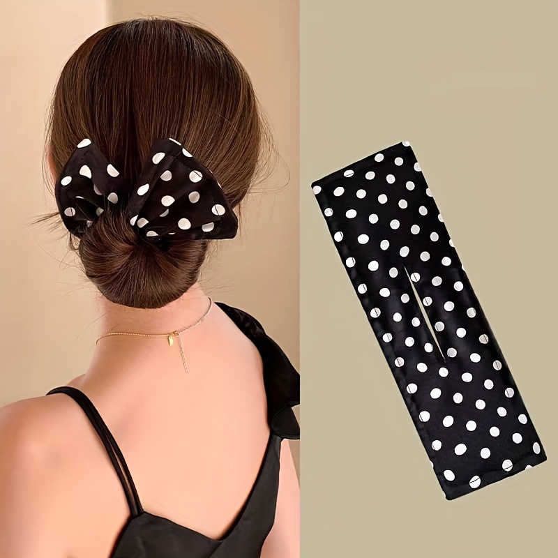 High-end Polka Dot Twist Clip Bun Hairpin Rotating Headband, A Versatile Bow Hair Accessory Suitable For Styling And As A Gift For