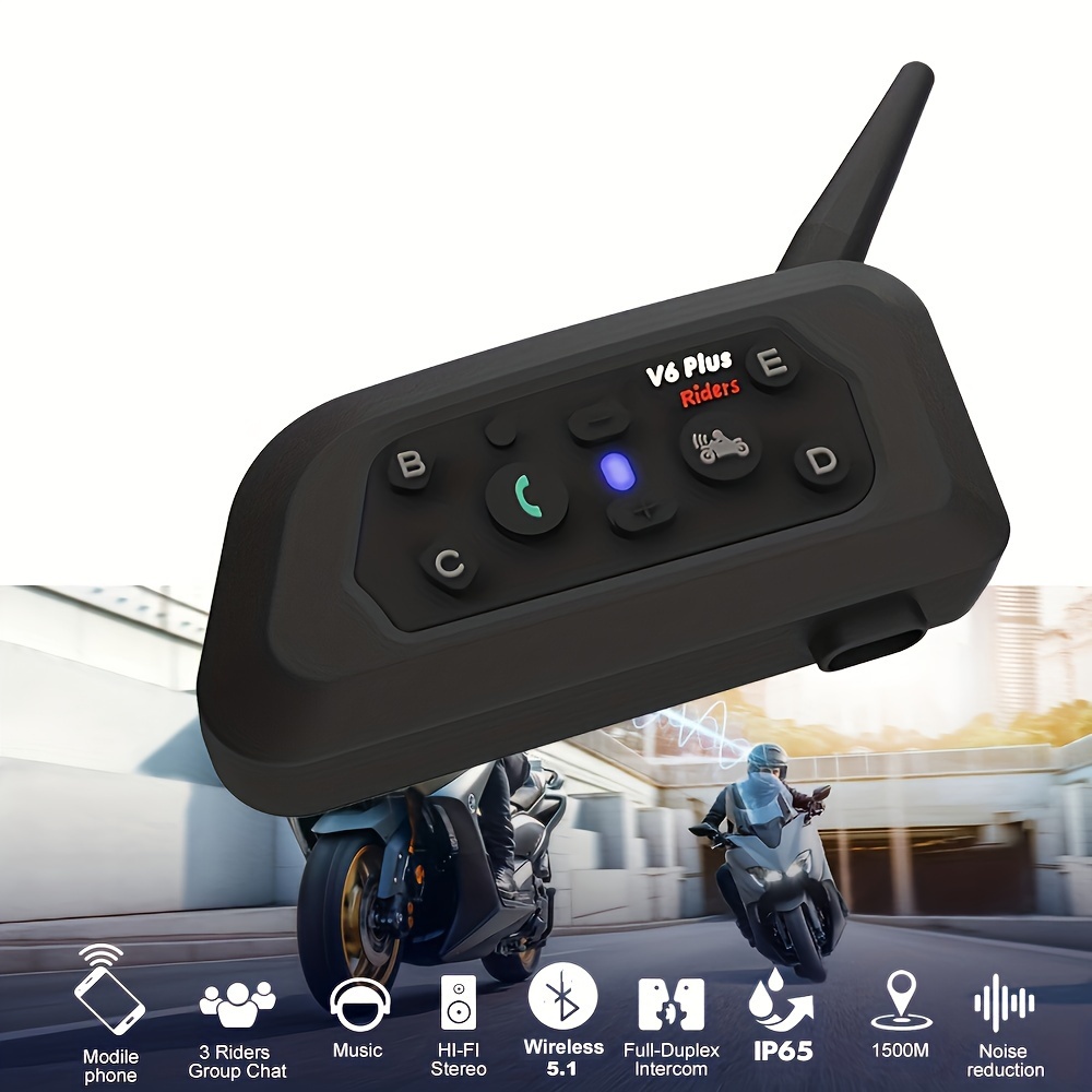X1 Plus-Intercomunicador para casco de motocicleta, auriculares  impermeables con Bluetooth 1000M, interfono para 2 conductores