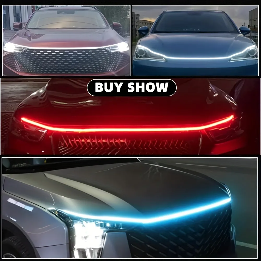 59 Inch Exterior Dynamic Car Led Hood Light Bar Car Suv Truck Through Scan  Led Trim Light Bar White Ice Blue, Check Out Today's Deals Now