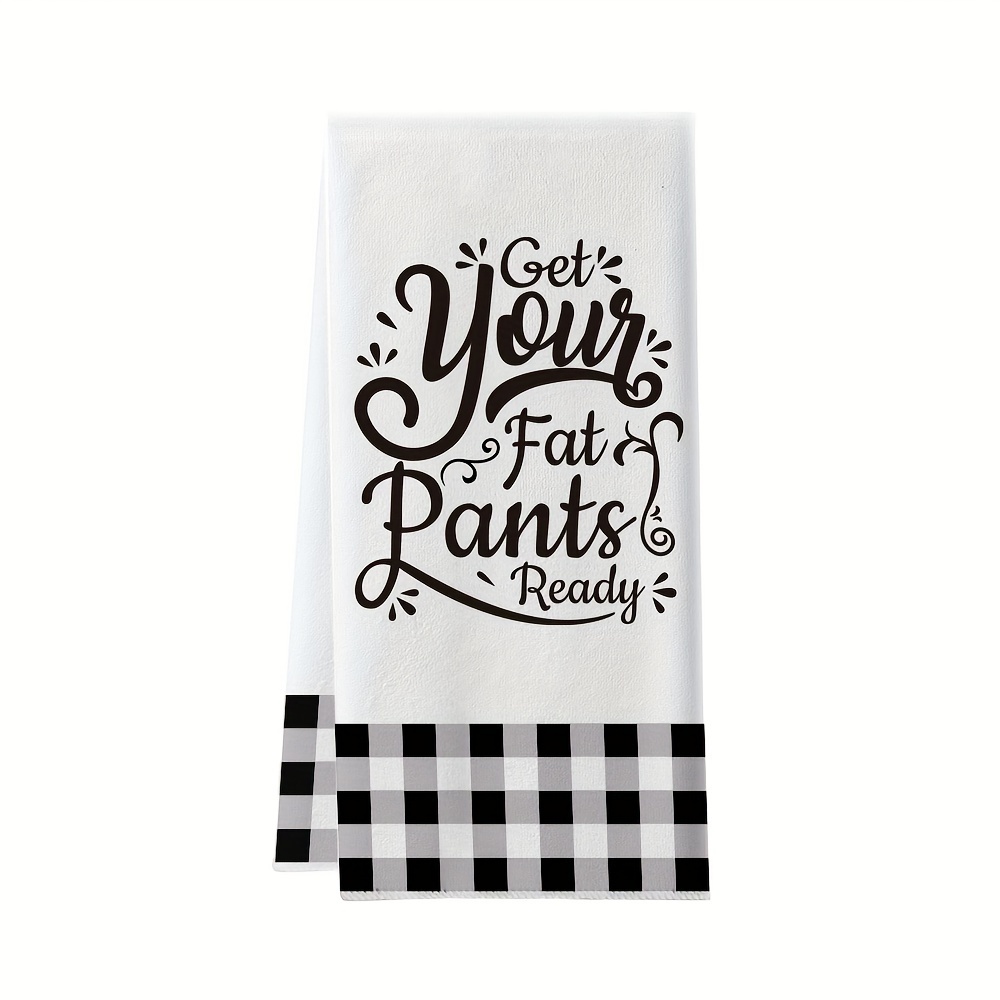 Funny Kitchen Towel Buffalo Plaid Home Kitchen Towel Black - Temu