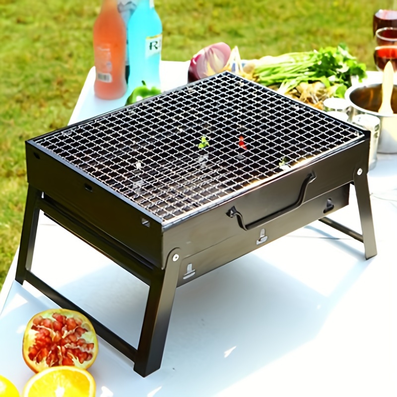 Outdoor Bbq Grills Folding Portable Wood And Carbon Barbecue - Temu