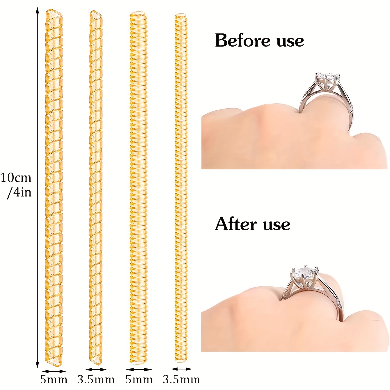 Invisible Transparent Gold Ring Size Adjuster Invisible Clip - Temu