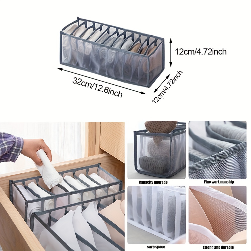 AiQInu Organizer Cassetti per Reggiseni,Set di 2 Organizzatore Cassetti  Intimo Pieghevoli con 7 Scomparti,Organizer Armadio Biancheria Intima  Divider Tessuto per Riporre Reggiseni,Calze e Cravatte : : Casa e  cucina