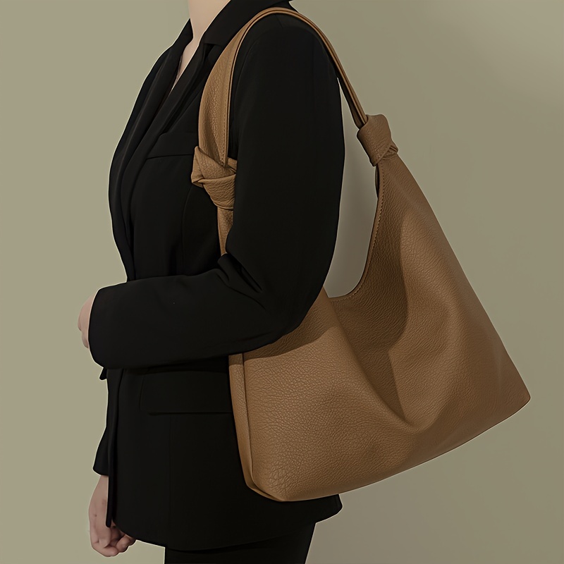 Minimalist Hobo Bag, Large Capacity Pu Leather Shoulder
