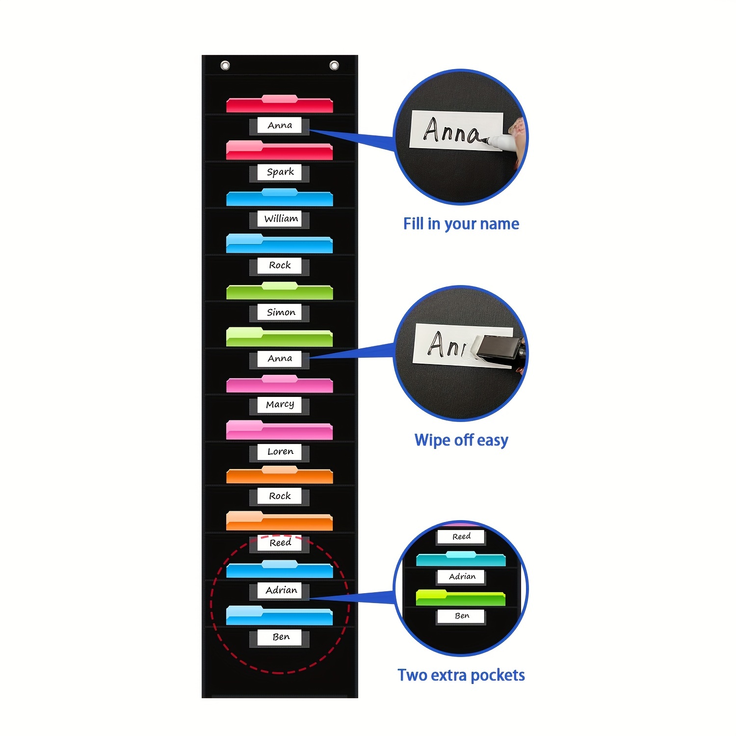 Document Hanging Storage Bag Oxford Cloth Storage Pocket Chart