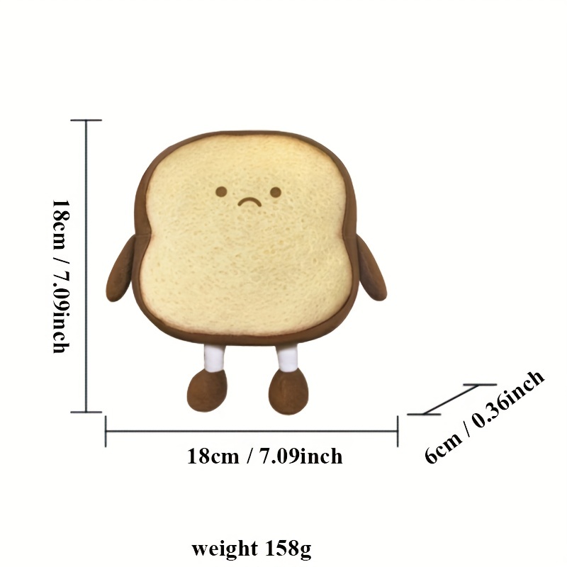 15.35in Pain Grillé Oreiller Nourriture Peluche Jouet - Temu