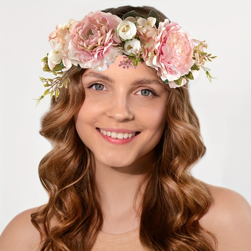 Accessori Per Capelli Fascia Per Capelli Rosa Simulazione Corona Di Fiori  Da 