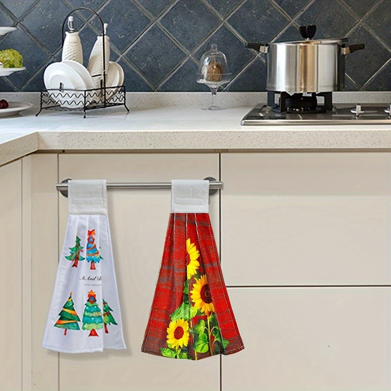 2pcs Kitchen Hand Towels,Kitchen Hanging Tie Towel For Wiping