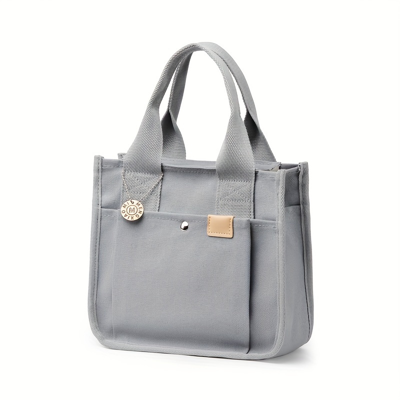 Canvas Tote Bag For Women Portable Lunch Box Bag Layer Handbags