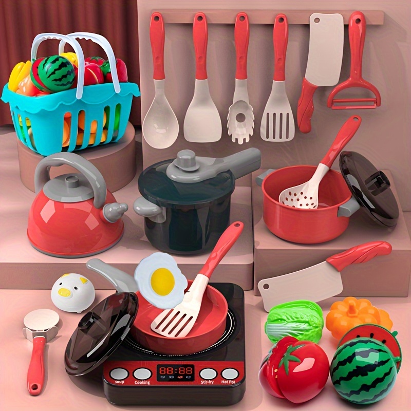 Juego De Cocina Para Niños Niñas Cocina Realista Juguetes De Niños Cocinar  Jugar