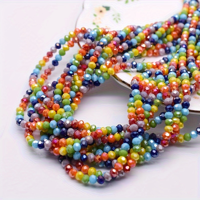 

4mm Rainbow & Regular Colors Glass Beads - Loose Spacer Beads For , Bracelets, Necklaces - Craft Supplies