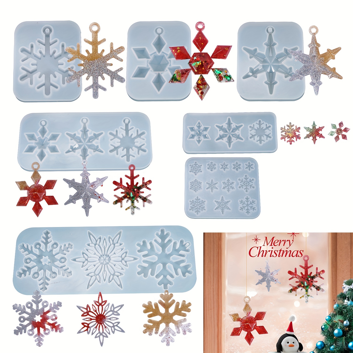 ORNAMENT ICE MOLD SET (2) - TREE AND SNOWFLAKE in 2023