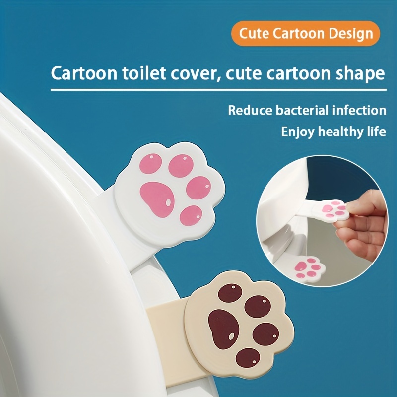 

1/2pcs Cute Cartoon Toilet Handle, Creative Cat Claw Lid Remover, Plastic Convenient Flip Lid Remover