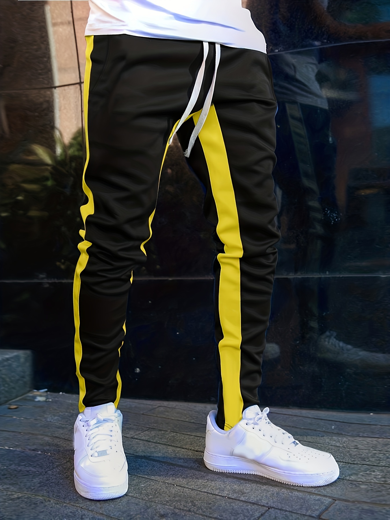 New Mens Tracksuit Bottoms Striped Silky Casual Gym Jogging Joggers Sweat  Pants