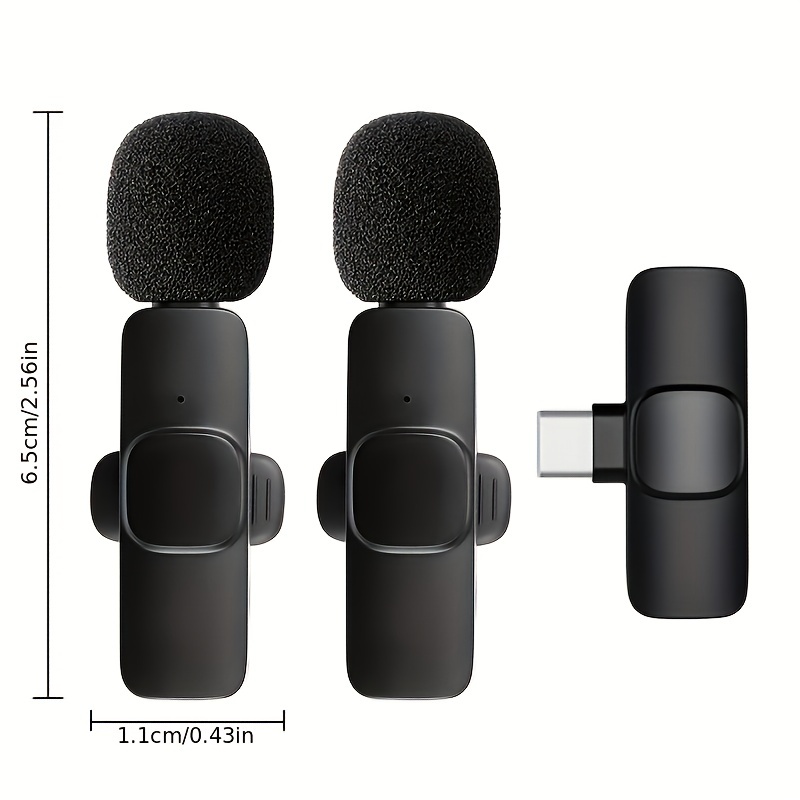 Lavalier Mini Microphone Wireless Audio Video Recording with Phone